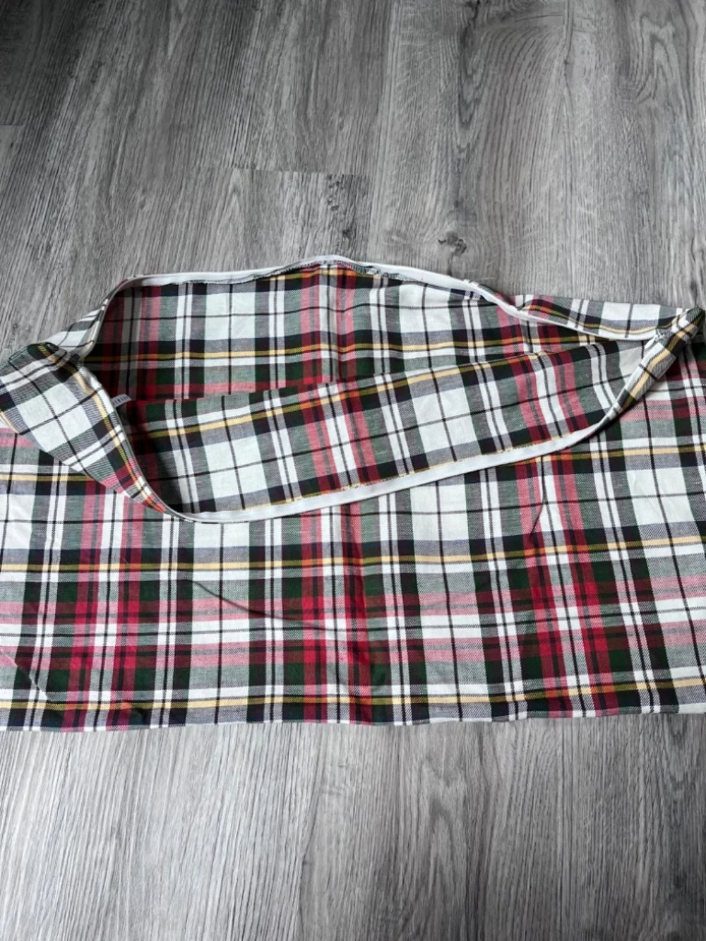 Pottery Barn Lumbar Pillow Cover Sham Cotton Linen Tartan Plaid 16 x 26